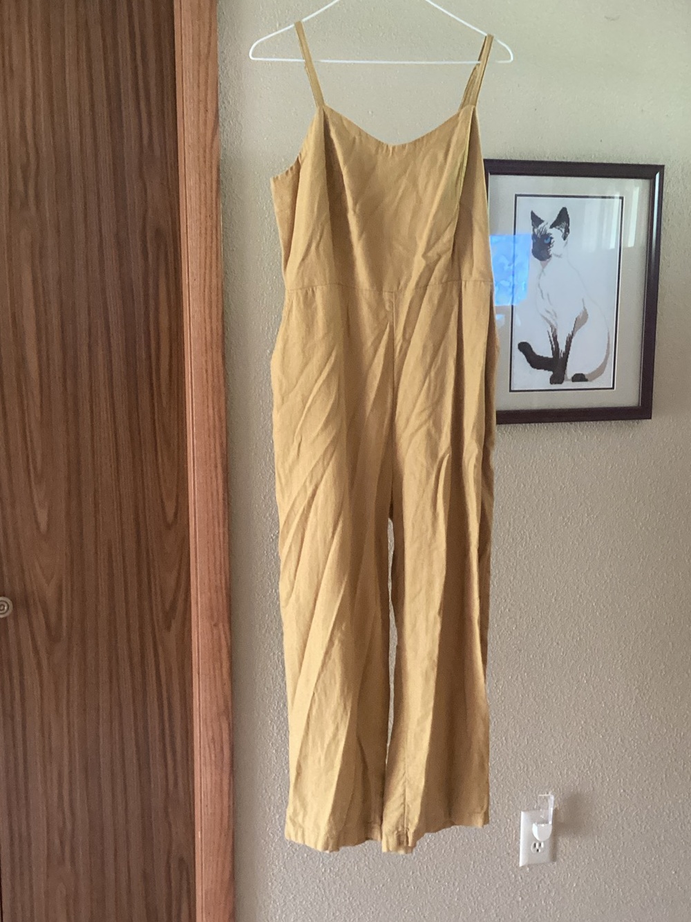 Old Navy Mustard Spaghetti-Strap Wide-Leg Jumpsuit
